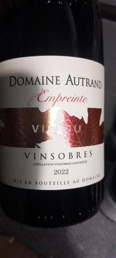 Rhône Valley Vinsobres Domaine Autrand Empreinte 2022