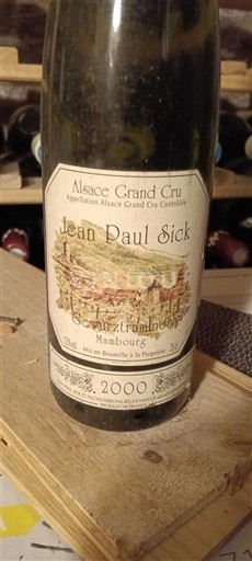 Alsace Grand Cru Jean Paul Sick Gewurztraminer Mambourg 2000