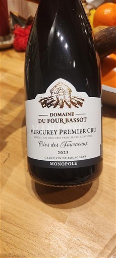Burgundi Mercurey Premier Cru Domaine Fourbassot Clos des Fourneaux 2023