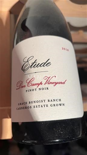 Kalifornské AVA Los Carneros Etude Deer Camp Vineyard 2018