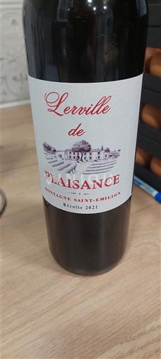 Bordeaux Montagne-saint-émilion Lerville de Plaisance 2021