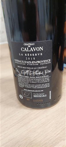 Provence Coteaux-d'Aix-en-Provence Château Calavon La Réserve 2018