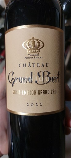 Bordeaux Saint-Émilion Grand Cru Grand Cru Château Grand Bert 2022