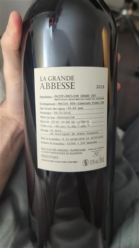 Bordeaux Saint-Émilion Grand Cru Grand Cru La Grande Abbesse 2016