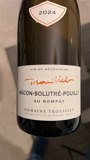 Bourgogne Mâcon och Mâcon-Villages Domaine Trouillet Au Rompay 2024