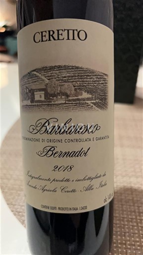 Piemonte Barbaresco Ceretto Bernadot 2018