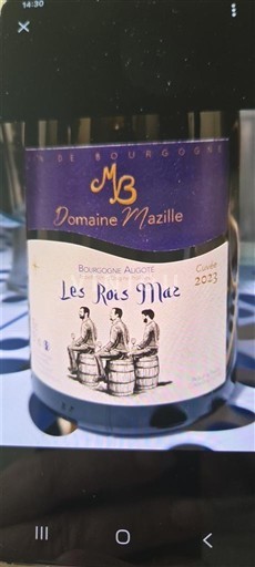Burgund Bourgogne-aligoté Domaine Mazille Les Rois Maz 2023