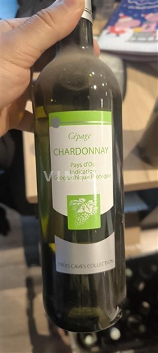 Languedoc y Rosellón País de Oc Trois Caves Collection Cépage Chardonnay 2015