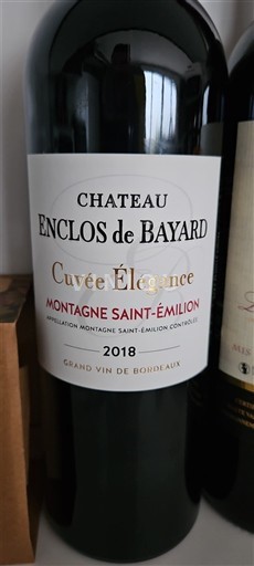 Bordeaux Montagne-saint-émilion Château Enclos de Bayard Élégance 2018