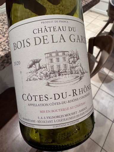 Vallée du Rhône Côtes-du-rhône Château Bois de la Garde 2020
