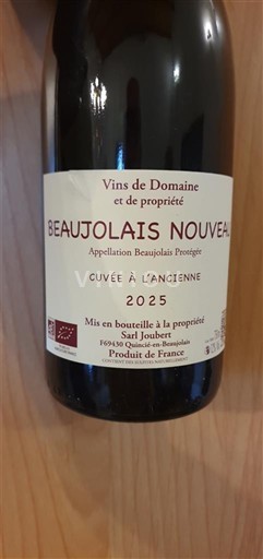 Beaujolais Beaujolais Nouveau SARL Joubert À l'Ancienne 2025