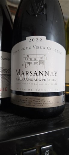 Bourgogne Marsannay Domaine Vieux Collège La Charme aux Prêtres 2022