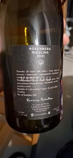 Alsacia Domaine Lissner Rosenberg Riesling 2021