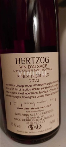 Alsácia Hertzog Pinot Noir Bild 2023