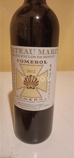 Bordeaux Pomerol Château Marzy Grand Enclos de Riffat 2012
