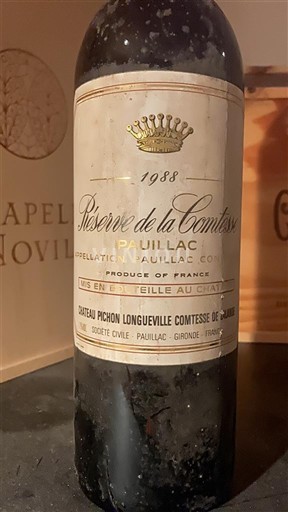Bordoja Pauillac Château Pichon Longueville Comtesse de Lalande Réserve de la Comtesse 1988