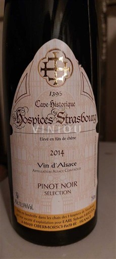 Alsacia Cave Historique des Hospices de Strasbourg Pinot Noir 2014