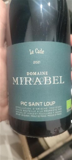 Languedoc Pic-saint-loup Domaine Mirabel Le Cade 2021