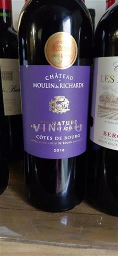 Burdeos Côtes-de-bourg Château Moulin de Richards Signature 2018