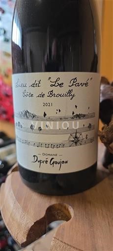 Rượu vang Rouge sec Lieu dit Le Pavé Domaine Pré Goujon 2021 Pháp Beaujolais Côte-de-brouilly AOC