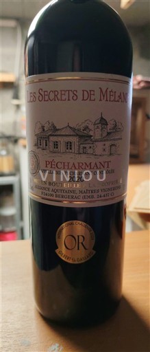 Sydvestfrankrig Pécharmant Les Secrets de Mélanie 2020