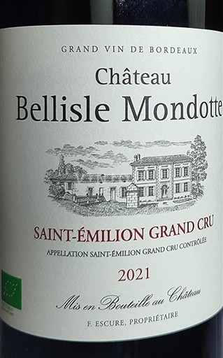 Bordeaux Saint-Émilion Grand Cru Grand Cru Château Bellisle Mondotte 2021