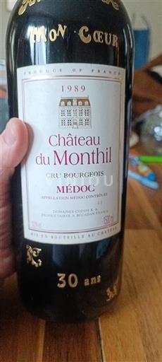 Bordeaux Médoc Château Monthil 1989 1989