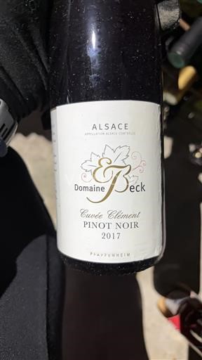 Alsace Pinot noir Domaine Beck Clément 2017