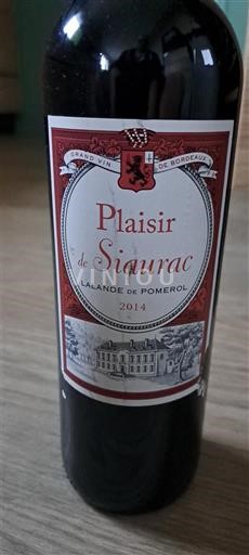 Burdeos Lalande-de-Pomerol Château Sirurac Plaisir de Siurac 2014