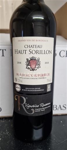 Bordeaux Bordeaux Supérieur Château Haut Sorillon 2018