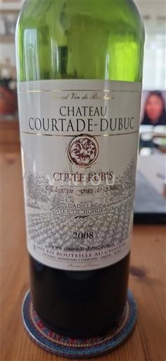 Bordeaux Cadillac-côtes-de-bordeaux Château Courtade-Dubuc Rubis 2008
