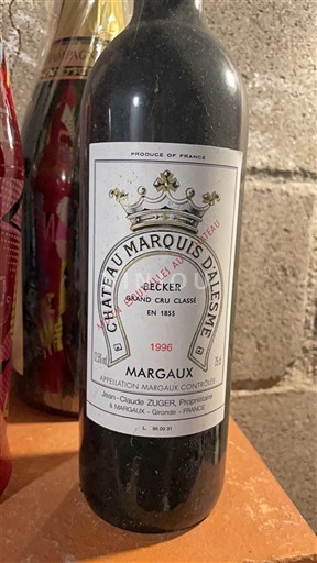 Bordeaux Margaux Grand Cru Château Marquis d'Alesme Becker 1996