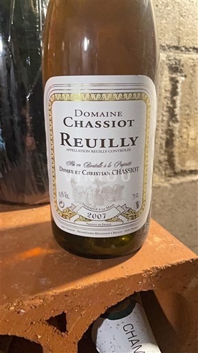 Vinos Blanc sec Domaine Chassiot 2007 Francia Valle del Loira Reuilly AOC