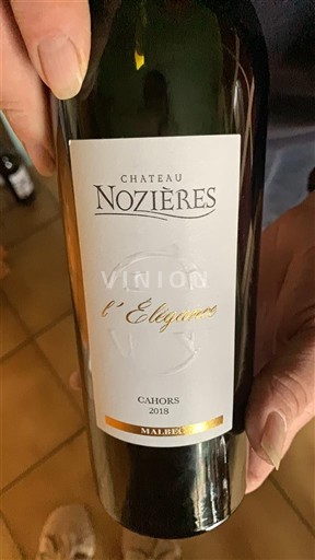 Sud-Ouest Cahors Château Nozières L'Elégance 2018