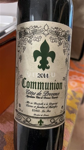 Provansa Côtes-de-Provence Domaine Lorens et Jardulin d'Anthegis Communion 2014