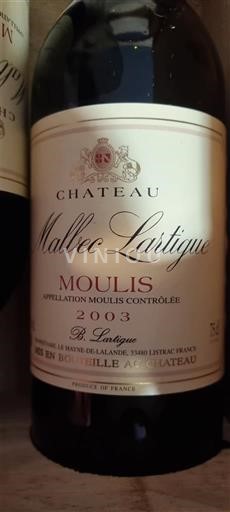 Bordeaux Moulis-en-Médoc Château Malbec Lastigue 2003
