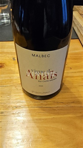 Sudoeste Cahors Clos Sarda Vigne d'Anaïs 2020