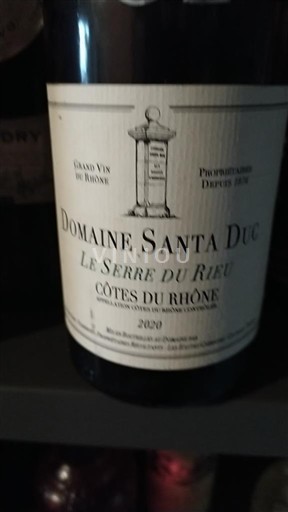 Rhônen laakso Côtes-du-rhône Domaine Santa Duc Le Serre du Rieu 2020