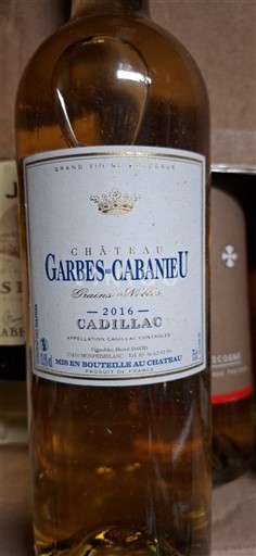 Bordeaux Cadillac Château Garbes-Cabanieu Grains Nobles 2016