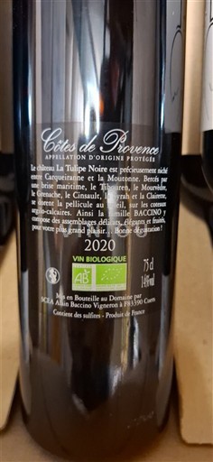 Provansa Côtes-de-Provence Domaine Baccino La Tulipe Noire 2020