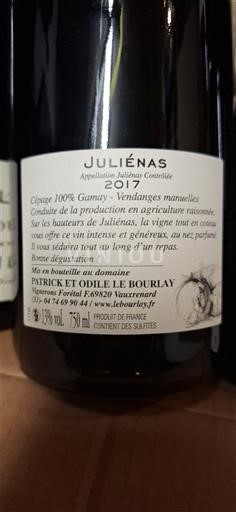 Beaujolais Juliénas Patrick et Odile Le Bourlay 2017