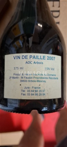Jura Arbois Domaine JP Martin - M Faudot Vin de Paille 2007