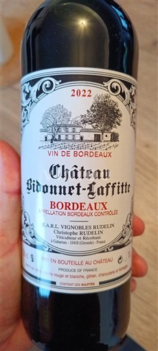 Bordeaux Château Bidonnet-Laffitte 2022