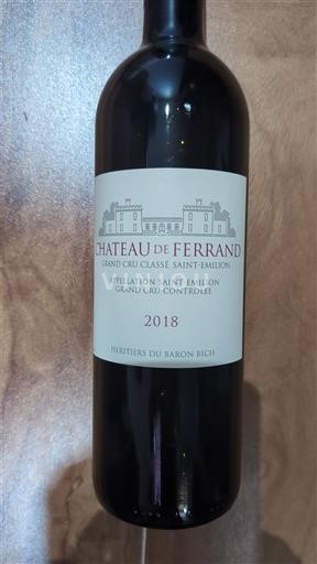 Bordeaux Saint-Émilion Grand Cru Grand Cru Classé Château Ferrand 2018