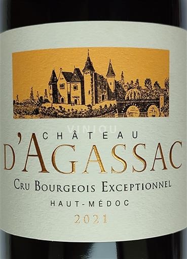 Bordéus Haut-Médoc Château Agassac Cru Bourgeois Exceptionnel 2021