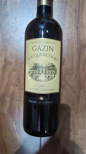Bordeaux Pessac-Léognan Gazin Rocquencourt 2018