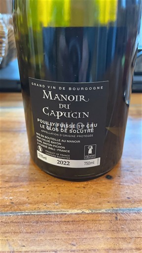 Burgundija Pouilly-fuissé Premier Cru Manoir du Capucin Le Clos de Solutré 2022