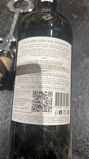 Portugal Port Velhotes Special Reserve Niet-geïntegreerd