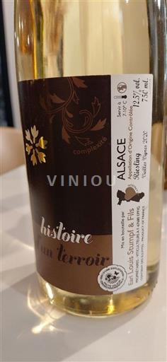 Alsace Riesling Earl Louis Stumpf & Fils Histoire d'un terroir. Vieilles vignes 2020