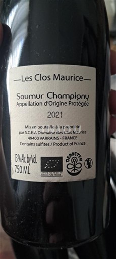 Údolí Loiry Saumur-Champigny Les Clos Maurice 2021